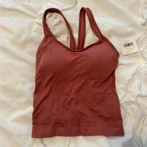 Altar'd State Terracotta Ribbed Tank